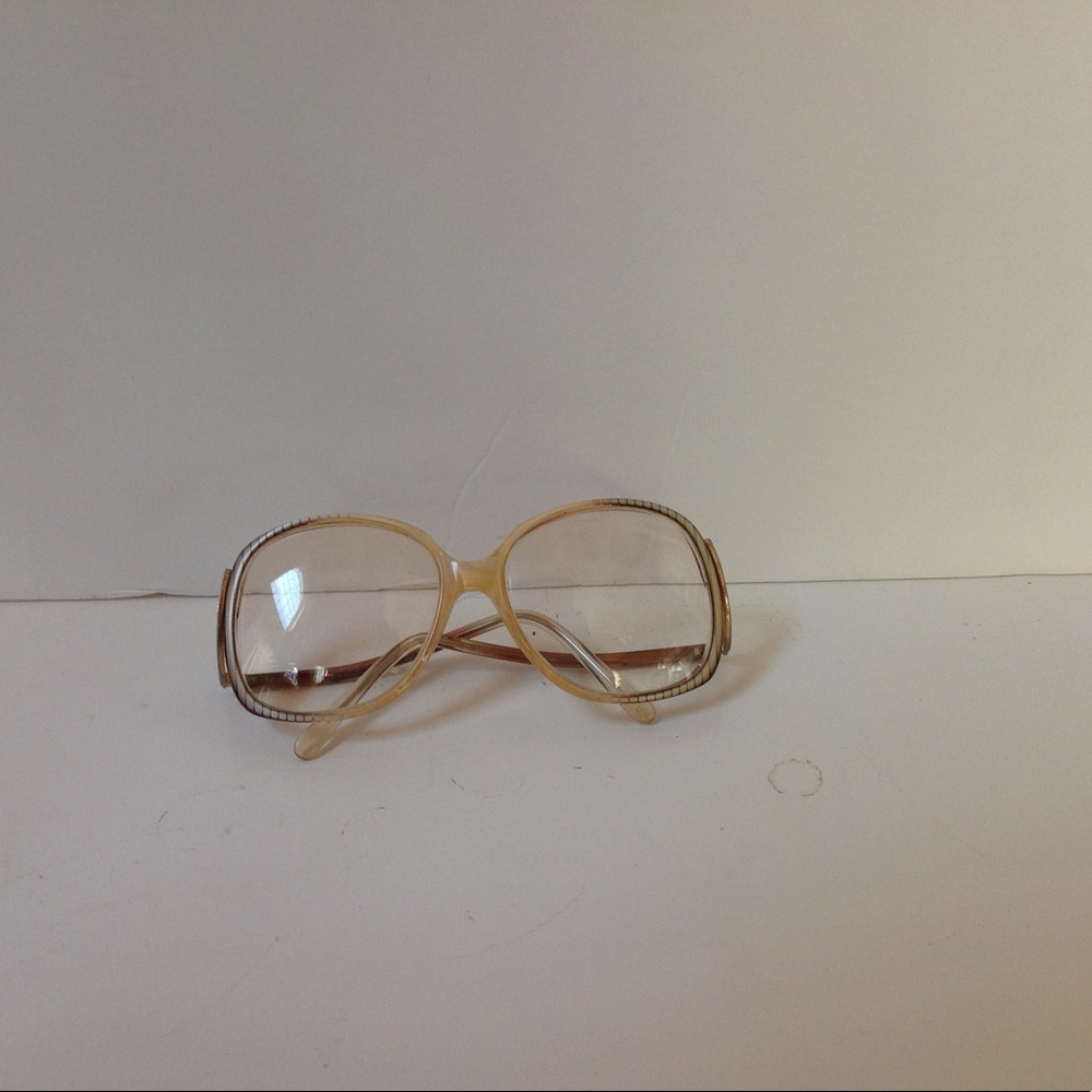 70's 80's Vintage Eyeglasses Tan Plastic